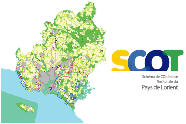 Carte de la trame verte et bleue du SCoT du pays de Lorient