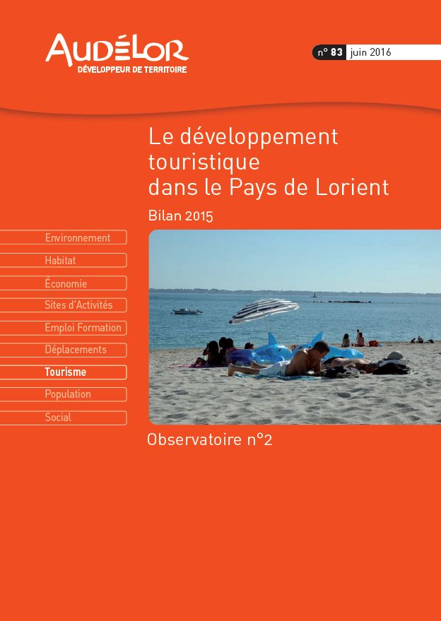 Le développement touristique dans le Pays de Lorient. Bilan 2015