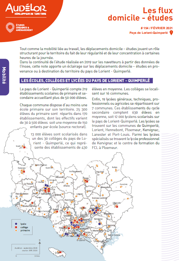 Les flux domicile-études sur le pays de Lorient-Quimperlé