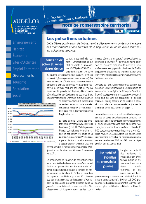 Les pulsations urbaines : la dynamique des déplacements