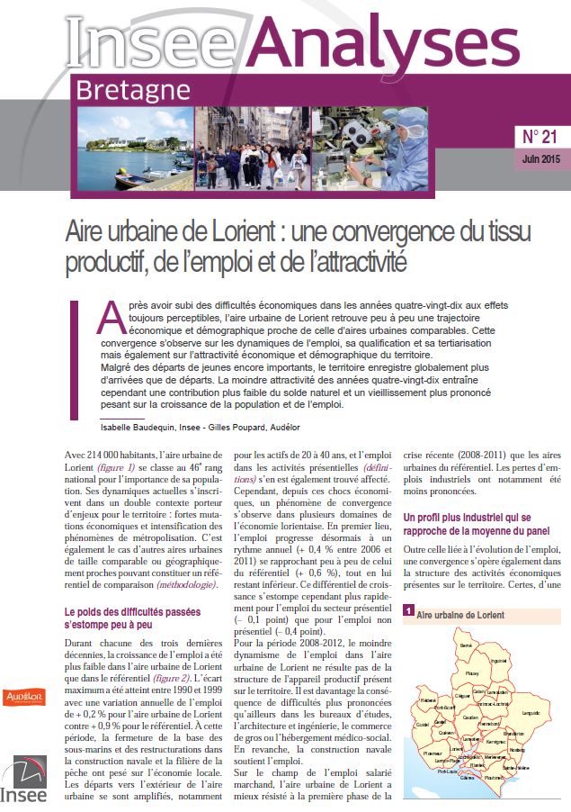Aire urbaine de Lorient : une convergence du tissu productif, de l'emploi et de l'attractivité